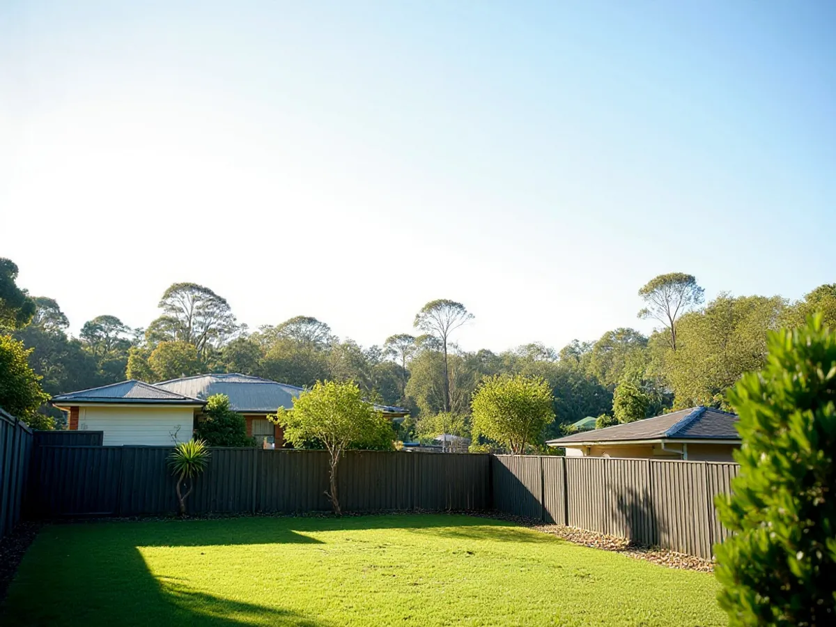 The same Alstonville yard after removal with the stump ground below grade and raked level